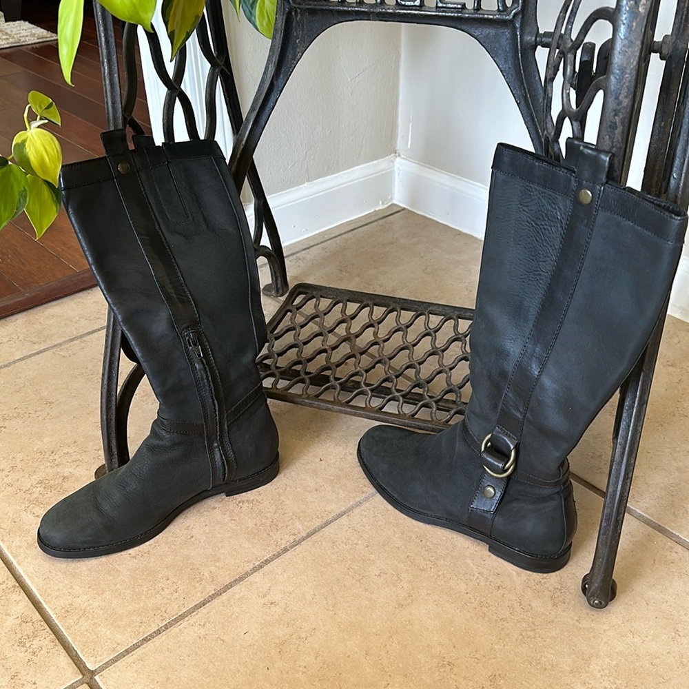 👢Cole Haan Black Leather/ Nubuck Boots Nike Air Size 6.5